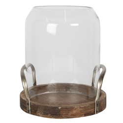 Clayre & Eef Lanterne Ø 22x27 cm Bois Verre Rond