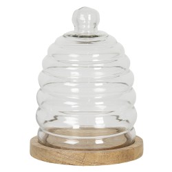 Clayre & Eef Cloche Ø 15x20 cm Bois Verre Rond