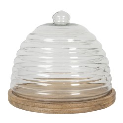 Clayre & Eef Cloche Ø 33x28 cm Bois Verre Rond