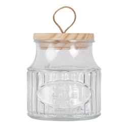 Clayre & Eef Storage Jar Ø 12x13 cm Glass Round