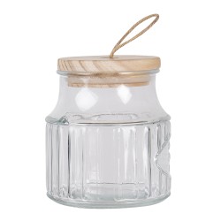 Clayre & Eef Storage Jar Ø 12x13 cm Glass Round