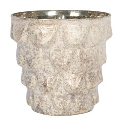 Clayre & Eef Porte-bougie Ø 12x13 cm Beige Verre Rond