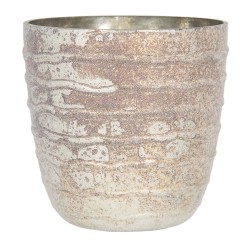 Clayre & Eef Porte-bougie Ø 13x13 cm Beige Verre Rond