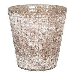 Clayre & Eef Teelichthalter Ø 13x14 cm Braun Glas Rund