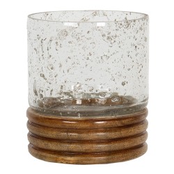 Clayre & Eef Tealight Holder Ø 9x10 cm Glass Round