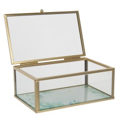 Clayre & Eef Jewellery Box 17x10x7 cm Glass Rectangle