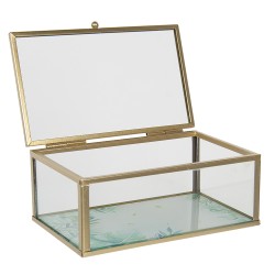 Clayre & Eef Jewellery Box 14x8x6 cm Glass Rectangle