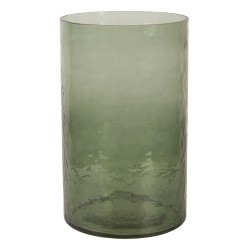 Clayre & Eef Windlicht  Ø 15x25 cm Groen Glas Rond