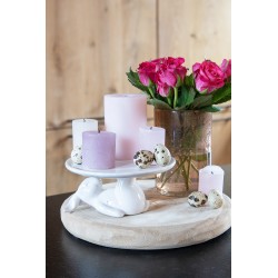 Clayre & Eef Porte-bougie Ø 10x15 cm Rose Verre Rond