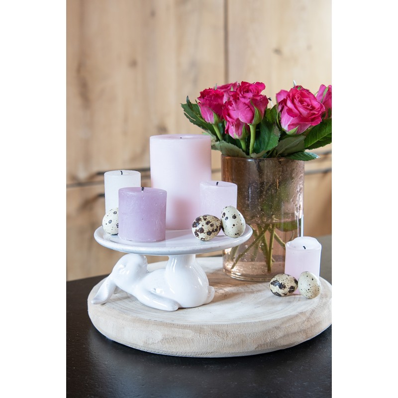 Clayre & Eef Porte-bougie Ø 10x15 cm Rose Verre Rond