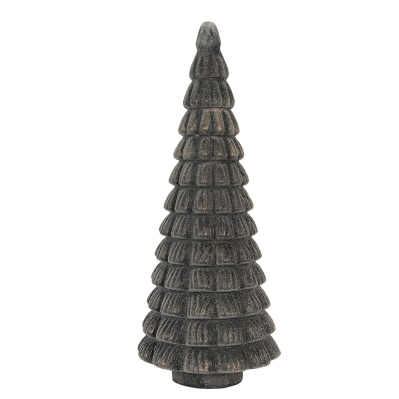 Clayre & Eef Beeld Kerstboom Ø 18x46 cm Bruin Glas Driehoek