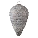 Clayre & Eef Boule de Noël XL Ø 15 cm Gris Verre