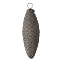 Clayre & Eef Christmas Bauble XL Pinecone Ø 6 cm Grey Glass