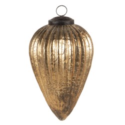 Clayre & Eef Weihnachtskugel XL Ø 10 cm Goldfarbig Glas