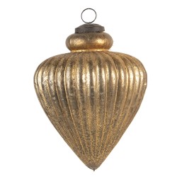 Clayre & Eef Weihnachtskugel Ø 13 cm Goldfarbig Glas