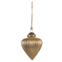 Clayre & Eef Weihnachtskugel Ø 13 cm Goldfarbig Glas