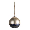 Clayre & Eef Christmas Bauble XL Ø 17 cm Gold colored Black Glass Round