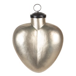 Clayre & Eef Christmas Bauble 11x5x13 cm Gold colored Glass Heart-Shaped