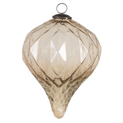 Clayre & Eef Christmas Bauble Ø 15x21 cm Gold colored Glass