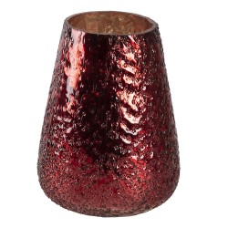 Clayre & Eef Theelichthouder  Ø 13x18 cm Rood Glas Rond