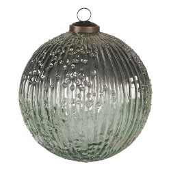 Clayre & Eef Boule de Noël XL Ø 13x13 cm Vert Verre Rond