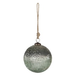 Clayre & Eef Christmas Bauble XL Ø 13x13 cm Green Glass Round