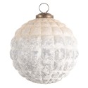 Clayre & Eef Boule de Noël Ø 12 cm Blanc Gris Verre Rond