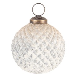 Clayre & Eef Boule de Noël Ø 7 cm Beige Verre Rond