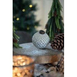 Clayre & Eef Weihnachtskugel Ø 7 cm Beige Glas Rund