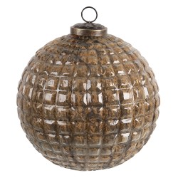 Clayre & Eef Boule de Noël XL Ø 20 cm Couleur cuivre Marron Verre Rond