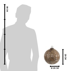 Clayre & Eef Weihnachtskugel XL Ø 20 cm Kupferfarbig Braun Glas Rund