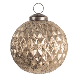 Clayre & Eef Weihnachtskugel Ø 10 cm Goldfarbig Glas Rund