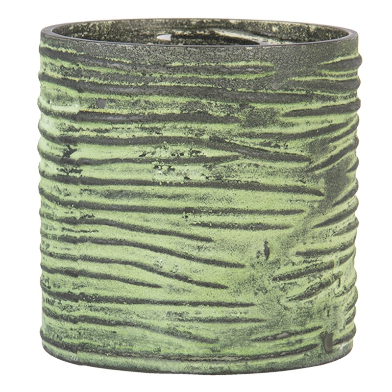 Clayre & Eef Theelichthouder  Ø 9x9 cm Groen Glas Rond