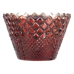 Clayre & Eef Teelichthalter Ø 10x7 cm Rot Glas Rund