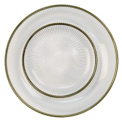 Clayre & Eef Assiette de petit déjeuner Ø 20 cm Verre Rond