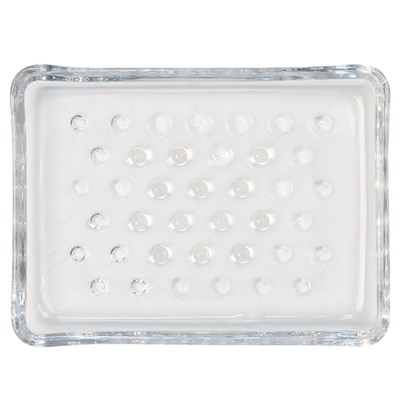 Clayre & Eef Porte-savon 13x10x2 cm Verre Rectangle