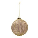 Clayre & Eef Christmas Bauble Set of 4 Ø 10 cm Gold colored Glass Round