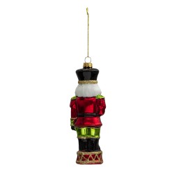 Clayre & Eef Christmas Ornament Nutcracker 17 cm Red Green Glass