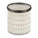 Clayre & Eef Tealight Holder Ø 8x9 cm White Glass Metal Round