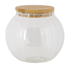 Clayre & Eef Pot de stockage Ø 13x14 cm Verre Rond