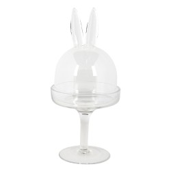 Clayre & Eef Cloche Lapin Ø 11x24 cm Verre Rond