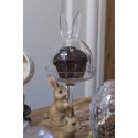 Clayre & Eef Cloche Rabbit Ø 11x24 cm Glass Round