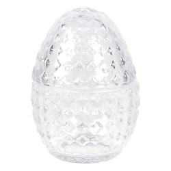 Clayre & Eef Glass Jar Egg Ø 9x12 cm Glass