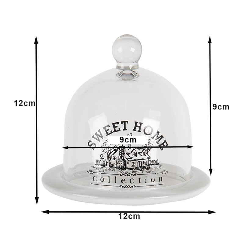 Clayre & Eef Cloche Ø 12x12 cm Verre Sweet Home