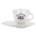 Clayre & Eef Tasse mit Untertasse 230 ml Glas Sweet Home