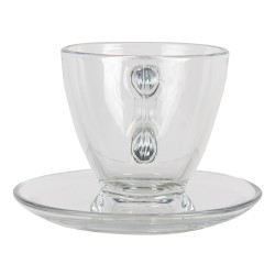 Clayre & Eef Cup and Saucer 85 ml Glass