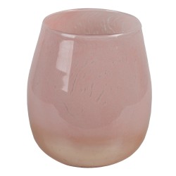 Clayre & Eef Theelichthouder  Ø 11x12 cm Roze Glas