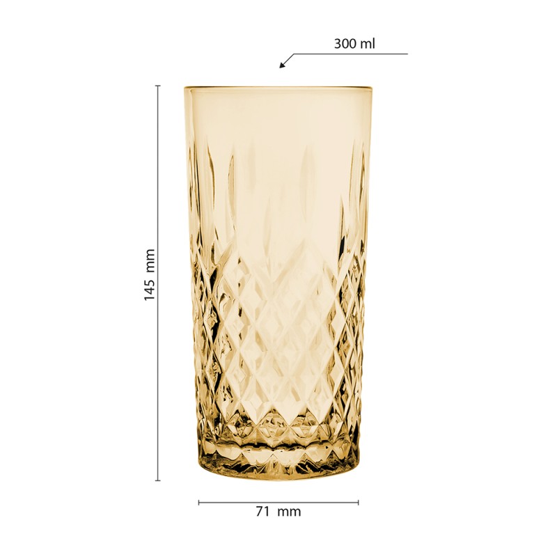 Clayre & Eef Wasserglas 280 ml Braun Glas