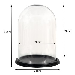 Clayre & Eef Cloche Ø 23x30 cm Bois Verre Rond