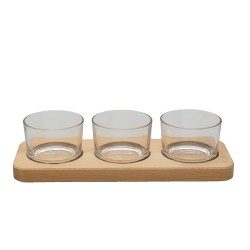 Clayre & Eef Plat de service 29x11x7 cm Bois Verre